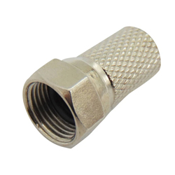 HLB-3005 Φίς τύπου F Twist-On RG6 Αδιάβροχο L:19mm Big Nut - με τσιμούχα TP1-087 JYC