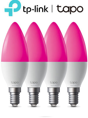 TP-LINK Tapo L430C 4-Pack (V1.0) Smart LED Bulb (E14) Multicolor, 2500-6500K, Wi-Fi, 470Lm 5W, Brightness & color Dimmable   
