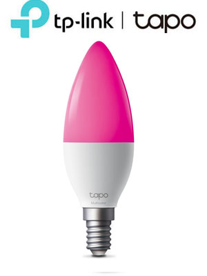 TP-LINK Tapo L430C (V1.0) Smart LED Bulb (E14) Multicolor, 2500-6500K, Wi-Fi, 470Lm 5W, Brightness & Color Dimmable  
