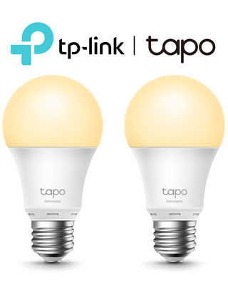 TP-LINK Tapo L510E V3.2 (2 Pack) Smart LED Bulb (E27) Warm White, 2700K, Wi-Fi, 806Lm 9W, Brightness Dimmable