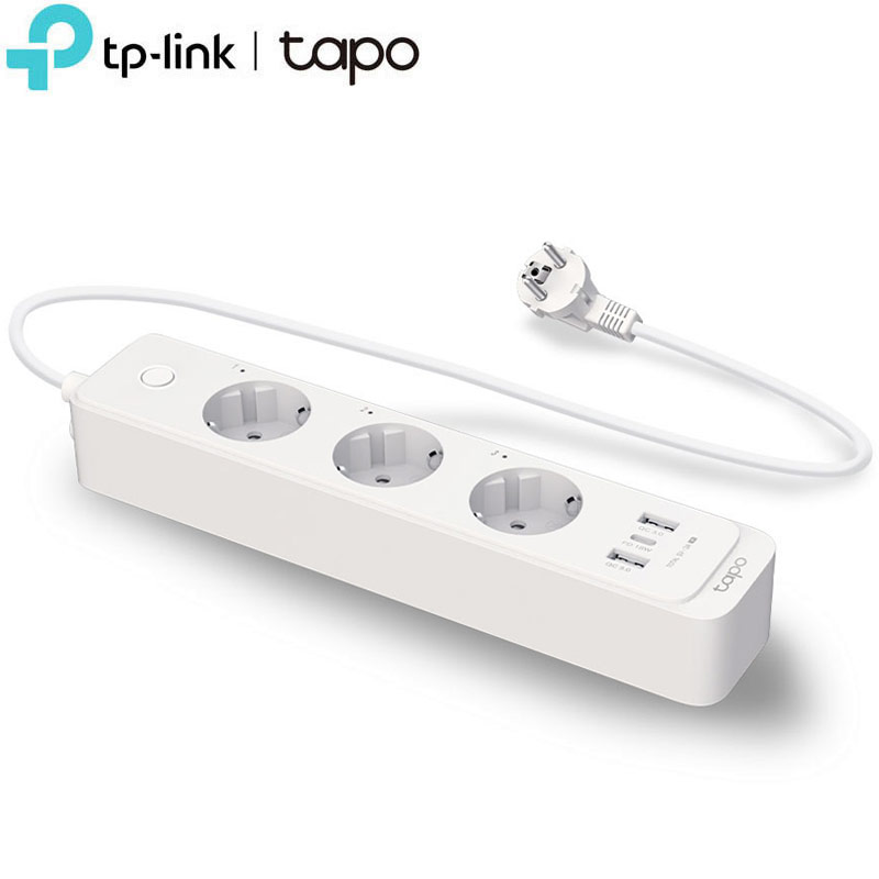 TP-Link Tapo P300 Έξυπνο Πολύπριζο Wi-Fi 3 Θέσεων & 3x USB (PD 18W & QC 3.0) HomeKit 2300W 