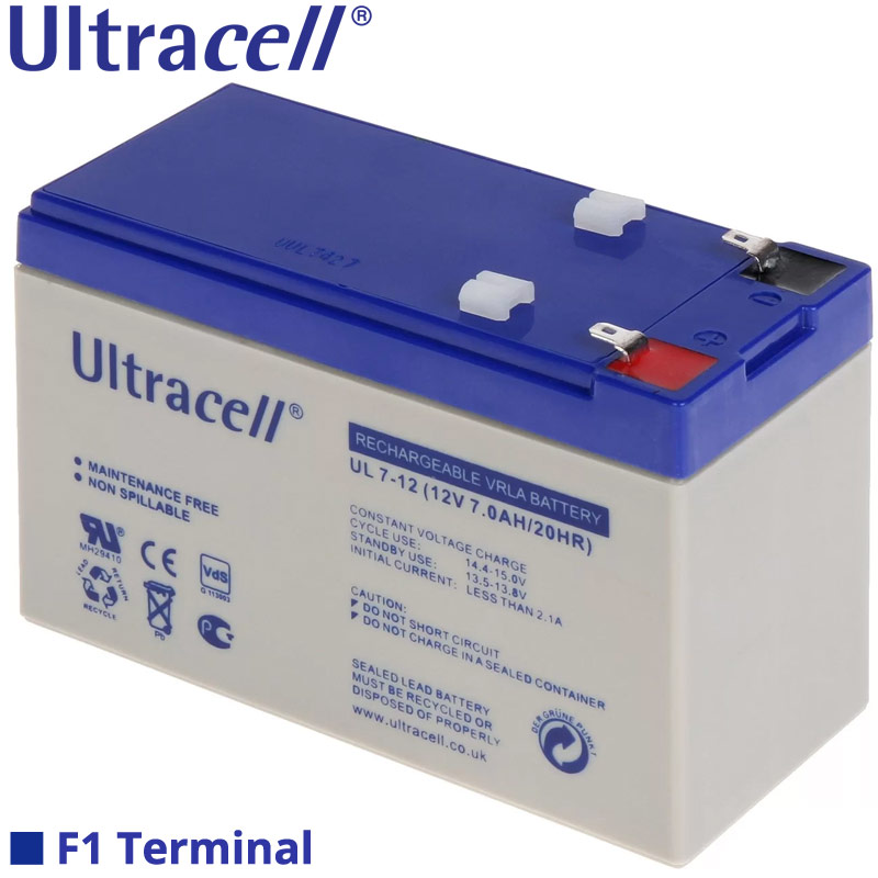 ULTRACELL UL7-12 F1 Επαναφορτιζόμενη Μπαταρία Μολύβδου VRLA AGM 12V 7Ah