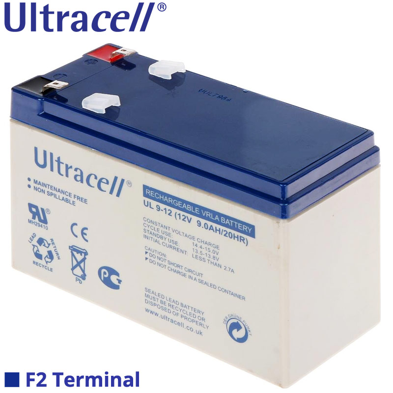 ULTRACELL UL9-12 F2 Επαναφορτιζόμενη Μπαταρία Μολύβδου VRLA AGM 12V 9Ah (UPS)