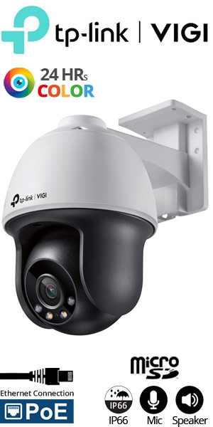 TP-LINK VIGI C540 4mm Ενσύρματη Ρομποτική PT IP κάμερα 4Mpixels, Fulll-Colorm MicroSD, PoE, IP66, IR 30m, Mic, Speaker