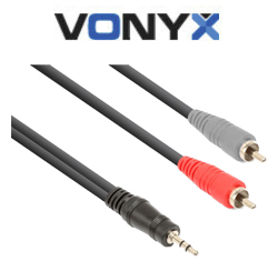 VONYX CX334-3 Καλώδιο Jack 3.5mm STEREO αρσενικό σε 2 x RCA αρσενικά 3m 177.776