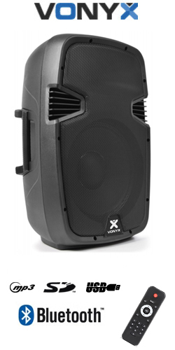 VONYX SPJ-1500ABT MP3 Επαγγελματικό Αυτοενισχυόμενο 15" 800 Watt Max με USB/SD/MP3/Bluetooth (τμχ) 178.045