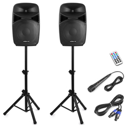 VONYX VPS122A Set 2 ηχείων με Αυτοενισχ. και Παθητ. 12" USB/ SD/ MP3/ Bluetooth, βάσεις και μικρόφωνο (σετ) 178.130