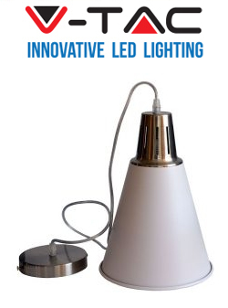 V-TAC VT-7520 WHITE Μονόφωτο φωτιστικό Οροφής E27 με φινίρισμα Άμμου Ø220 3702