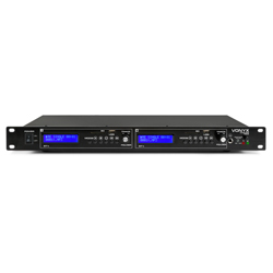 VONYX VX2USB MK2 1U Διπλό Επαγγελματικό player mp3 με 2x USB, 2x SD Cart και 2x Bluetooth δέκτες (172.705)