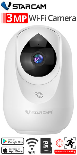 VSTARCAM CS39 Ασύρματη Κάμερα Παρακολούθησης Wi-Fi Εσωτερικού Χώρου, 3Mpixels με One-Touch Call
