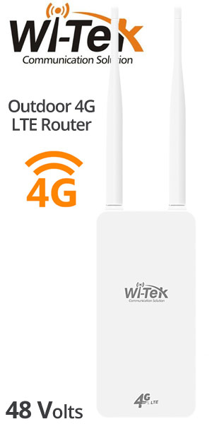 Wi-Tek WI-LTE117-O Ασύρματο 4G (LTE) Mobile Router με WiFi 2.4GHz, 1x SIM slot, Τροφοδοσία PoE 48V, 1 ή 2 PoE Outputs
