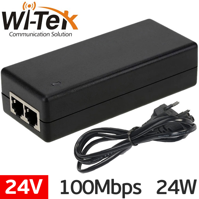 Wi-Tek WI-POE31-24V Passive PoE Injector (Παθητικό) 100Mbps 24V 1A 24W