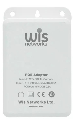 WIS-POE48-Outdoor Outdoor POE Adapter (PoE Injector) 100Mbps 48V 0.5A 24W