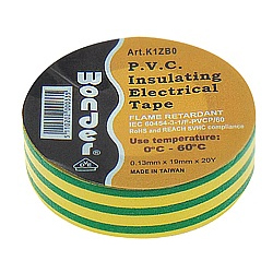 WONDER Y/G Μονωτική ταινία 19mm x 18m PVC Κίτρινο-Πράσινο χρώμα