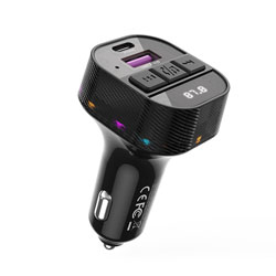 XO-BCC17 Car FM Transmitter, Bluetooth 5.3, ΜΡ3 με θύρες φόρτισης Type-A+Type-C PD 30W