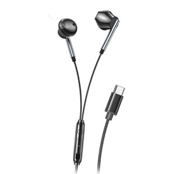 XO-EP66 BLACK Type-C Ενσύρματα Crescent Aκουστικά με Mικρόφωνο και Bύσμα USB-C, σε Mαύρο Xρώμα