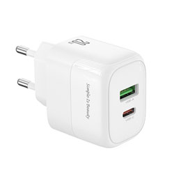 XO-L137(EU) Universal φορτιστής με 2 εξόδους 1xUSB-A & 1xUSB-C, PD20 & QC18W σε λευκό χρώμα