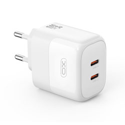 XO-L140 Φορτιστής Πρίζας GaN με Δυο Θυρές USB-C 35W Max PD 3.0 σε Λεύκο Χρώμα