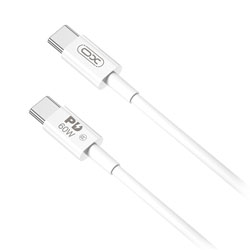 XO-NB-Q190B Καλώδιo USB Type C σε USB Type C Ταχείας Φόρτισης 60W μήκος 2m σε Λεύκο Χρώμα  