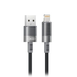 XO-NB282 Καλώδιo Ταχείας Φόρτισης Σιλικόνης 6Α USB Lightninig αρσ. σε USB A αρσ. 1m σε Μαύρο Χρωμα