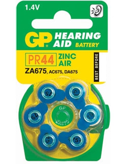 ZA675-D6 Μπαταρίες ακουστικών Βαρηκοΐας 1.4V της GP 6 τμχ