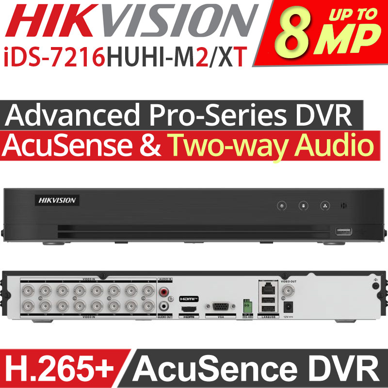 HIKVISION iDS-7216HUHI-M2/XT Advanced Pro-Series Acusence DVR Καταγραφικό 16 Καμερών, up to 4K/8MP, H.265+, AoC
