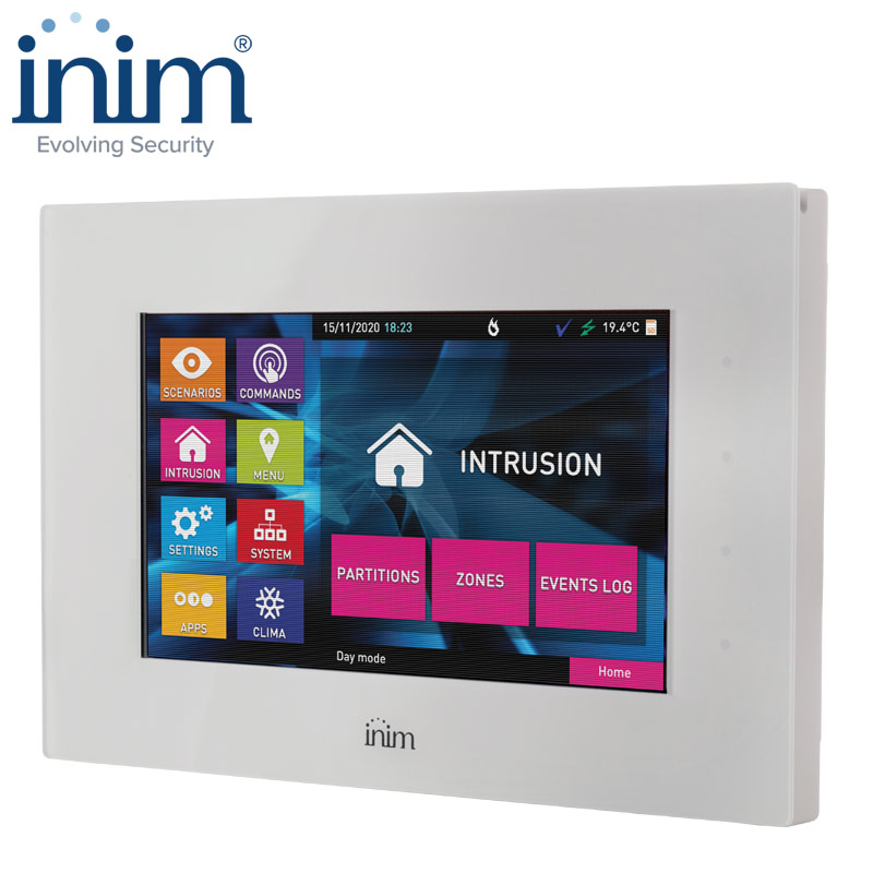 Inim Alien/GB (Λευκό) Έγχρωμο Πληκτρολόγιο Αφής Touch-Screen 7" I-BUS με Αναγνώστη Proximity RFID, Λευκό