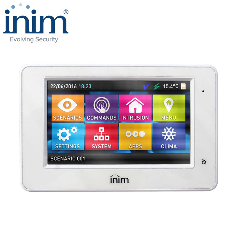 Inim Alien/SB (Λευκό) Έγχρωμο Πληκτρολόγιο Αφής Touch-Screen 4.3" I-BUS με Αναγνώστη Proximity RFID, Λευκό