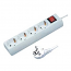 OEM KF-04K Πολύπριζο Σούκο 4 θέσεων με διακόπτη και καλώδιο 3x1 1.5m Λευκό G04MK BNG