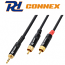 PD Connex CX85-3 Ποιοτικό Καλώδιο Jack 3.5mm STEREO αρσενικό σε 2 x RCA αρσενικά 3m 177.036
