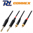 PD Connex CX74-1 Ποιοτικό Καλώδιο 2 x Jack 6.3mm MONO αρσενικά σε 2 x RCA αρσενικά 1.5m 176.660 