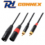 PD Connex CX66-1 Ποιοτικό Καλώδιο 2 x XLR αρσενικά σε 2 x RCA αρσενικά 1.5m 176.680