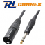 PD Connex CX44-3 Ποιοτικό Καλώδιο XLR 3p αρσενικό σε JACK 6.3mm STEREO αρσενικό 3m 177.078