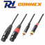 PD Connex CX68-3 Ποιοτικό Καλώδιο 2 x XLR θηλυκά σε 2 x RCA αρσενικά 3m 176.693
