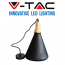 V-TAC VT-7525 BLACK Μονόφωτο φωτιστικό Οροφής E27 με Ξύλινη βάση Ø250 3762