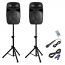 VONYX VPS152A Set 2 ηχείων με Αυτοενισχ. και Παθητ. 15" USB/ SD/ MP3/ Bluetooth, βάσεις και μικρόφωνο (σετ) 178.135
