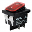 HY12-15 RED Διακόπτης Rocker ON-OFF 4P με λυχνία 220V IP65 Κόκκινο