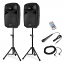 VONYX VPS102A Set 2 ηχείων με Αυτοενισχ. και Παθητ. 10" USB/ SD/ MP3/ Bluetooth, βάσεις και μικρόφωνο (σετ) 178.128
