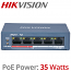 Hikvision DS-3E0105P-E/M(B) 5 Ports Unmanaged PoE Switch 802.3af/802.3at (Max. 35Watt)