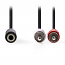 NEDIS CAGB22255BK02 Καλώδιο ήχου Jack 3.5mm θηλ. stereo - 2x RCA αρσ. 0.2m Νικέλιο