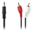 NEDIS CAGL22200BK50 Καλώδιο ήχου Jack 3.5mm αρσ. stereo σε 2x RCA αρσ. 5m 
