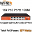 Wi-Tek WI-PS518GH 16-Ports PoE Switch 100M, 1x Gigabit Uplink, 1x Gigabit Combo SFP, Total 197Watts, 802.3af/802.3at