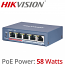 HikVISION DS-3E0105P-E(B) 5 Ports Unmanaged PoE Switch 802.3af/802.3at 58Watts