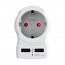 SKROSS 1.500282 Adaptor Σούκο σε 1 Σούκο με 2x USB Φόρτισης 2400mA 