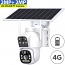 ANGA AQ-8127IBW Αυτόνομη Διπλή (2MP+2MP) Περιστρεφόμενη 4G κάμερα εξωτερικού χώρου με Ηλιακό Πάνελ και Μπαταρία