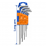 WADFOW WHK1291 Σετ Allen (Hex key) Μακριά 9τμχ. 
