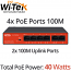 Wi-Tek WI-PS205H V3 PoE Switch, 4x100M PoE Ports + 2x100M Uplink Ports, Total PoE Power 40Watts, IEEE 802.3af/at