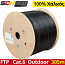 SCHNUR Καλώδιο FTP CAT6 PET, Double Jacket, Εξωτερικού Χώρου, Solid 4x2x23AWG (100% Χαλκός), σε ξύλινο Στροφείο 305m
