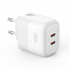 XO-L140 Φορτιστής Πρίζας GaN με Δυο Θυρές USB-C 35W Max PD 3.0 σε Λεύκο Χρώμα