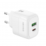 XO-L137(EU) Universal φορτιστής με 2 εξόδους 1xUSB-A & 1xUSB-C, PD20 & QC18W σε λευκό χρώμα